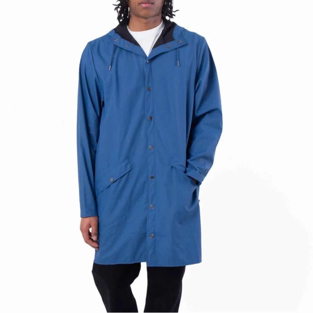 🌻NEW w/tag Rains Blue Pulse Lightweight Waterproof Long Jacket Unisex Size XL